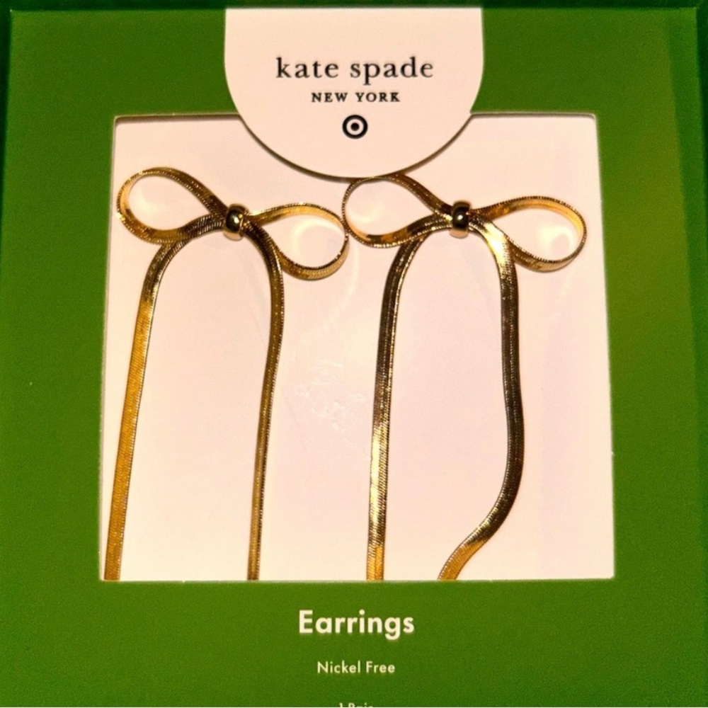 NWT Kate Spade Target Collaboration Gold Ribbon Earrings